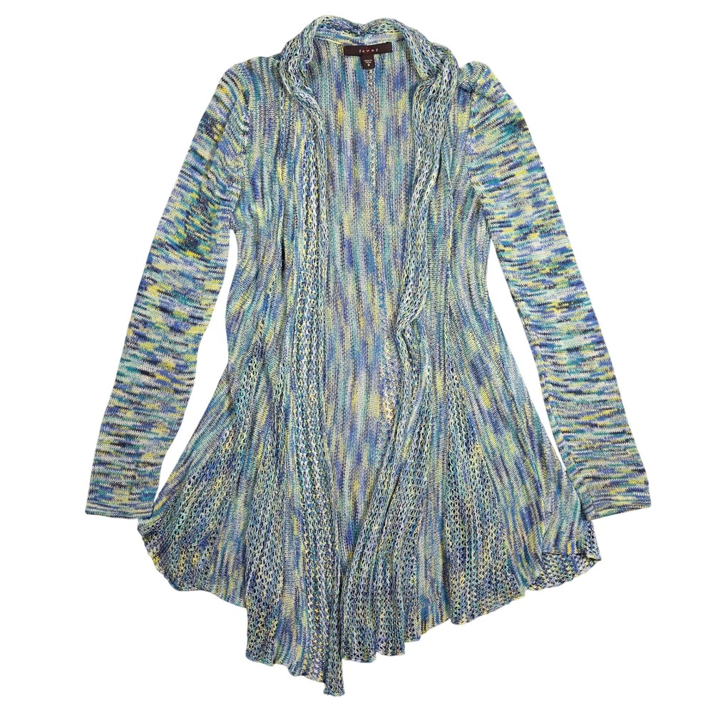 Fever Open Front Y2k Knit‎ Cardigan Sweater Duster Multi S 2000s Bratz Preppy